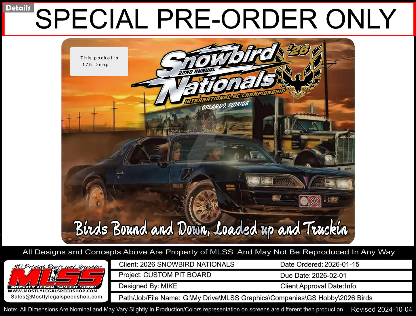 2026 Birds Bandit Graphic Pit Board - Direct Printed